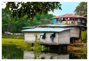 Village and lake side picture of Rangamati